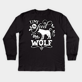 Time To Feed The Wolf Mothers Day Gift Kids Long Sleeve T-Shirt